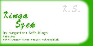 kinga szep business card