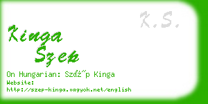 kinga szep business card